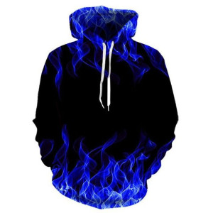 Bluza Męska Młodzieżowa Z Kapturem I Efektem 3d Płomieni L