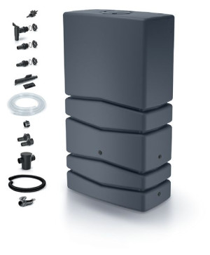 Kompletny zbiornik na deszczówkę, 350l, AQUA TOWER - Antracyt