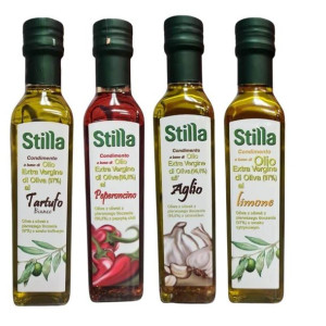 Zestaw włoskich oliw smakowych Stilla 250ml (4 sztuki)