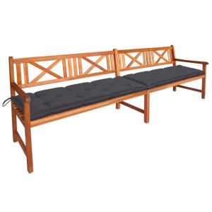 Ławka ogrodowa z poduszkami, 240 cm, lite drewno akacjowe