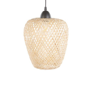 Lampa wisząca bambusowa jasne drewno BOMU