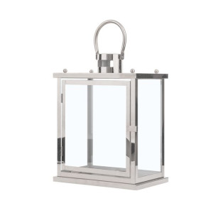 Lampion stalowy 49 cm srebrny TENERIFE