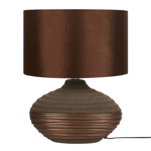 Lampka nocna porcelanowa brązowa LIMA