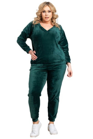 Komplet ŻANETA welur bluza spodnie zielony 38