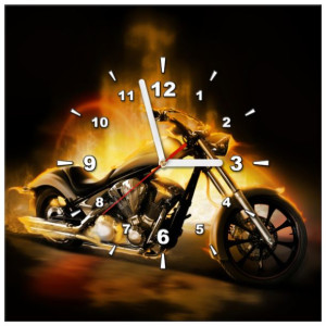 ZEGAR  Motocykl w ogniu 40x40