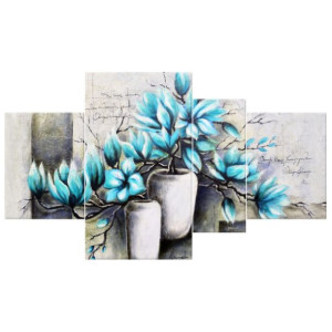 OBRAZ DRUKOWANY  Magnolie w niebieskich kolorach 120x70