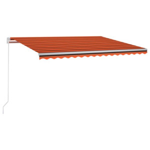 Ręcznie zwijana markiza z LED, 450x300 cm, pomarańczowo-brązowa