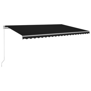 Ręcznie zwijana markiza z LED, 500 x 300 cm, antracytowa