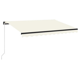 Ręcznie zwijana markiza z LED, 350 x 250 cm, kremowa