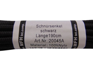 Sznurówki 190 Cm Czarne