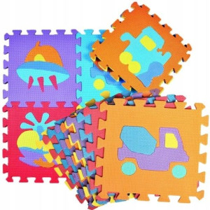 Mata Piankowa Duże Puzzle Kolorowe 10el 29x29