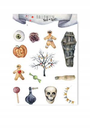 Naklejki na halloween straszne dynia kościotrup