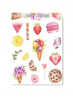 Naklejki z lodami słodkie na lato planner album