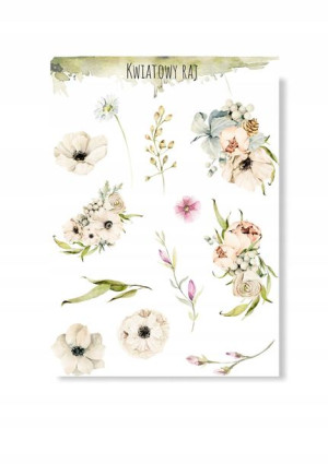 Naklejki z kwiatami scrapbooking planner album