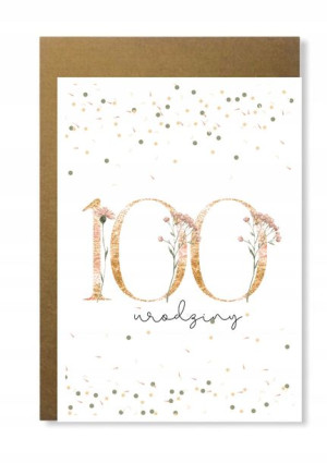 Kartka na 100 urodziny elegancka prezent setne sto