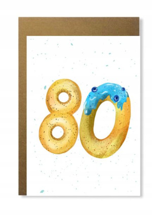 Kartka na 80 urodziny osiemdziesiątka słodka