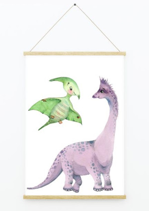 Plakat do pokoju dziecka z dinozaurami dla chłopca