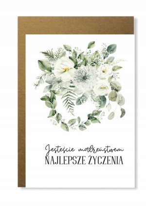 Kartka elegancka na ślub ślubna dla młodej pary