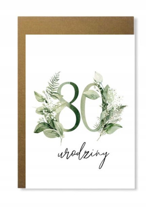 Kartka na 80 urodziny elegancka osiemdziesiątkę