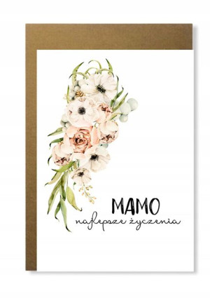 Kartka dla mamy na dzień matki prezent kwiaty