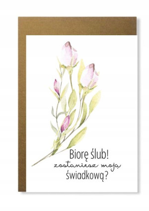 Kartka dla świadkowej prośba o świadkowanie ślub