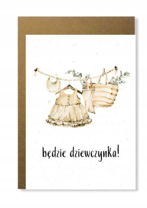 Kartka na baby shower będzie dziewczynka prezent