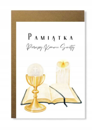 Kartka na komunię pamiątka Komunii Świętej prezent