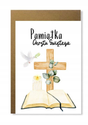 Kartka na chrzest chrzciny minimalistyczna prezent