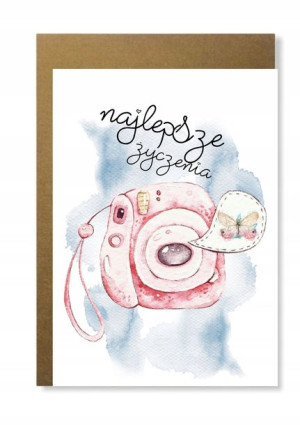 Kartka dla przyjaciółki instax mini słodka prezent