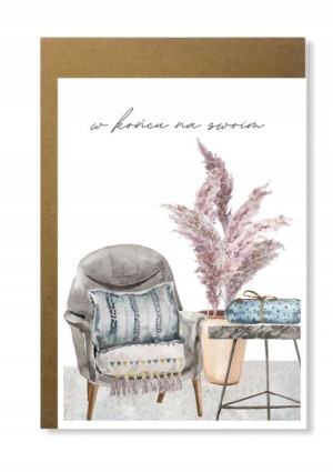 Kartka na parapetówkę do nowego mieszkania boho