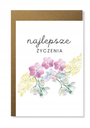 kwiatowa kartka na urodziny imieniny na prezent