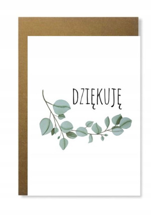 Kartka na prezent dziękuję minimalistyczna gałązka