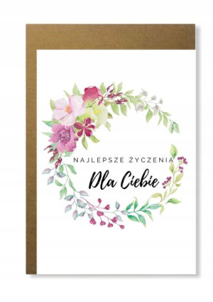 Kartka urodzinowa na prezent imieniny z kwiatami