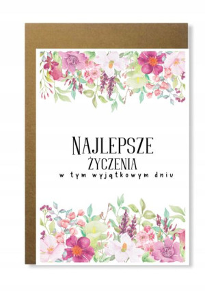 Kartka na prezent imieniny urodziny dla niej kwiat