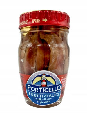 Filety ANCHOIS W OLEJU Słonecznikowym 78g PORTICE