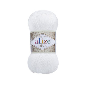 Włóczka Alize Diva mikrofibra BIAŁY 55