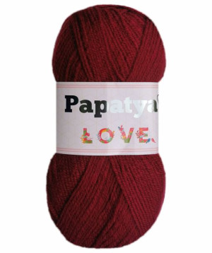 Włóczka PAPATYA Love Kamgarn kolor Bordowy 3250