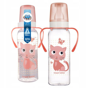 Canpol Butelka Wąska Z Uchwytem 250ml Animals +12m