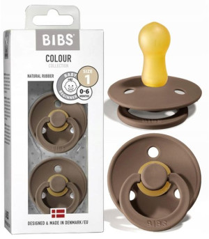 Bibs Smoczek Uspokajający Hevea Dark Oak 0+ S 2szt