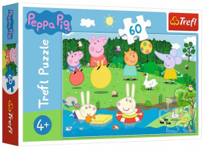 Trefl Puzzle Świnka Peppa Wakacyjna Zabawa 60el +4