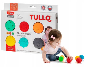 Tullo Piłki Sensoryczne Kształtki Buźki 6szt 0+