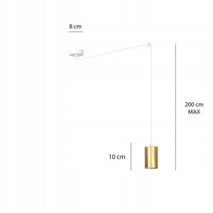 Traker Złota Lampa Wisząca Sufitowa Żyrandol Led