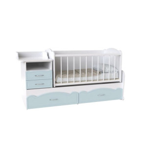 Łóżko rozkładane BINKY DS043 biurko 3in1 biała alaska/niebieska laguna