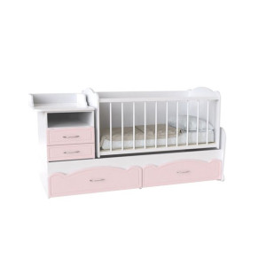 Łóżko rozkładane BINKY DS043 biurko 3in1 biała alaska / różowy