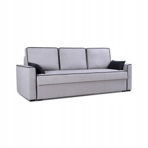 DONNA Wygodna Kanapa Sofa Wersalka rozkładana srebrny szary plusz