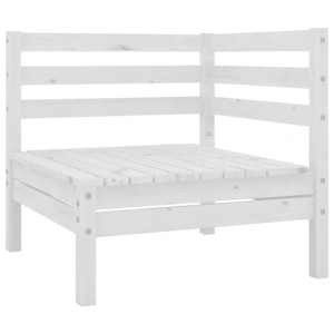 Ogrodowa sofa narożna, biała, lite drewno sosnowe