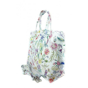 Włoska torba A4 Shopper Bag Vera Pelle Kwiaty SB689K1
