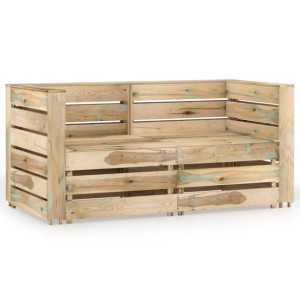 Ogrodowa sofa 2-osobowa, impregnowane na zielono drewno sosnowe