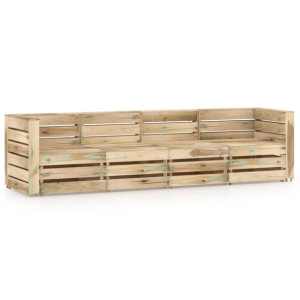 Ogrodowa sofa 4-osobowa, impregnowane na zielono drewno sosnowe
