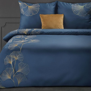 Komplet Pościeli Haft2 160x200 Cm, 2 Szt. 70x80 Cm Granatowy